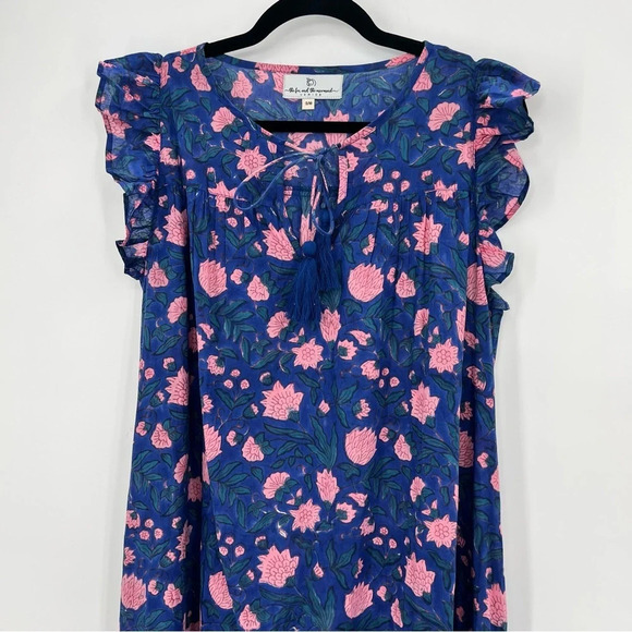 The Fox and The Mermaid Venice Aarya Tent Maxi Dress Floral Sleeveless Tiered M - Picture 12 of 15